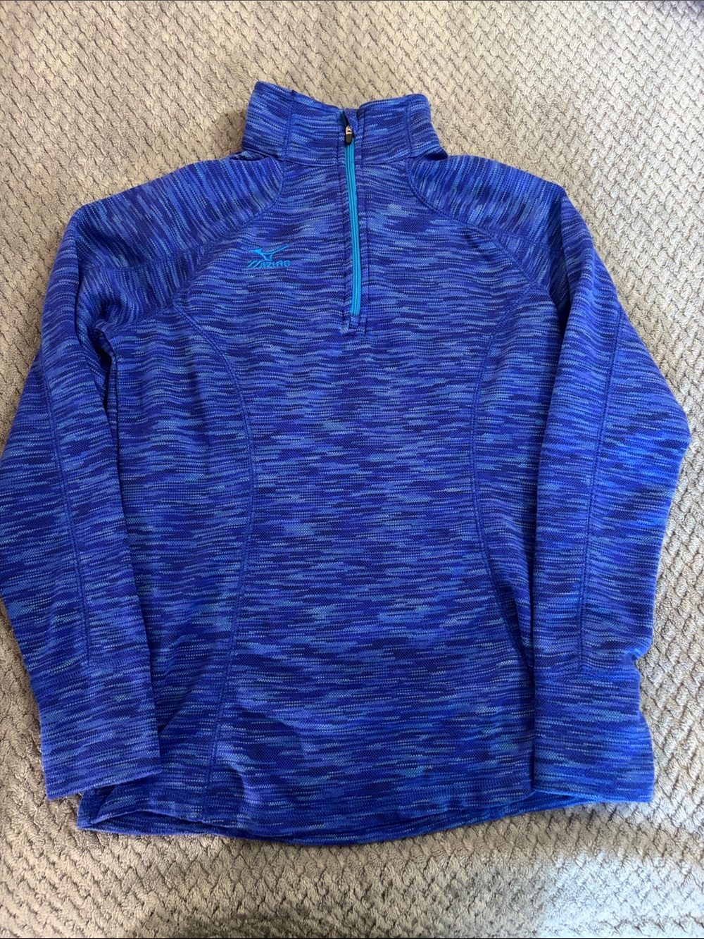 Mizuno DryLite Women’s's Electric Blue Space-Dye Quarter Zip Sweater